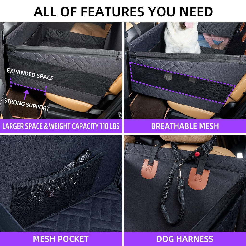 Heavy-Duty Waterproof Polyester Front Seat Car Cover for Dogs Travel Safety Pet Mat