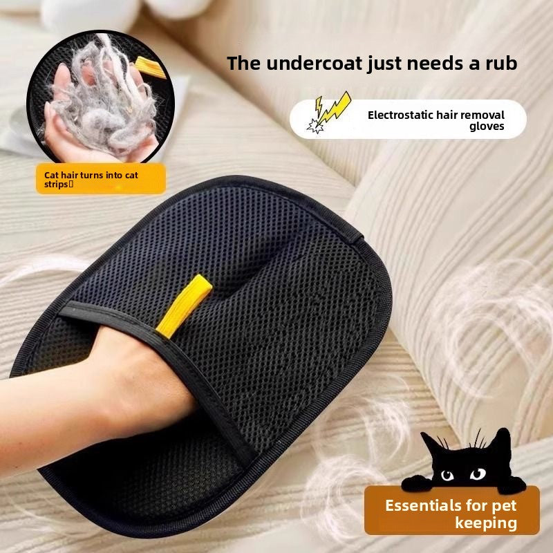 Essential gloves for pet care - for cleaning cat fur