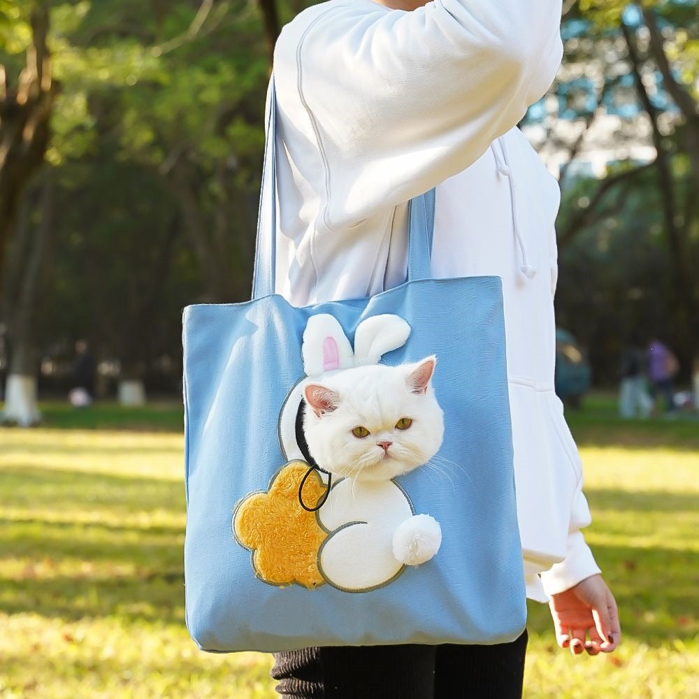 Portable Pet Travel Carrier Bag with Head Opening