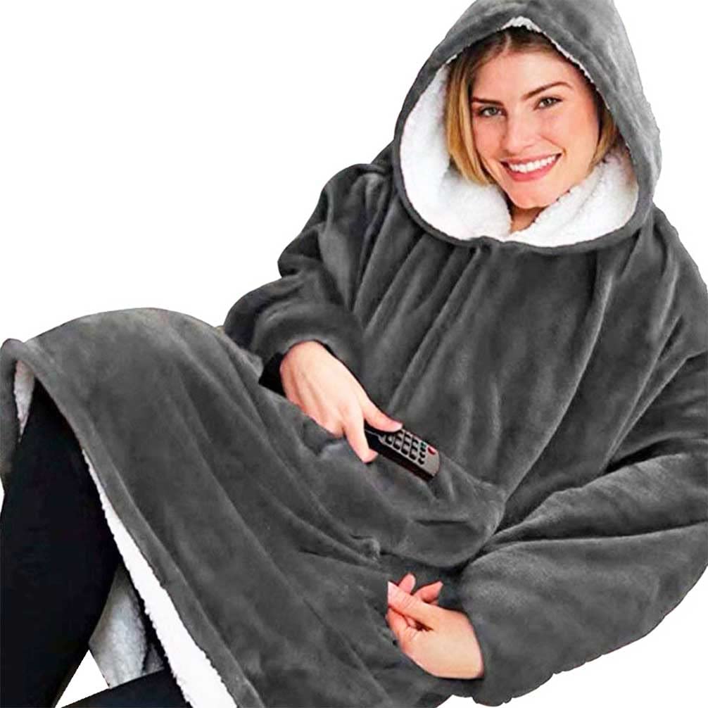 CASKIE Oversized Hoodie Sweatshirt Blanket, TV Super Soft Warm Comfortable Blanket Hoodie, Soft Cozy Warm Comfortable Novelty Hoodies, One Size Fits All, TV-Blanket for Men Women Teenagers Kids