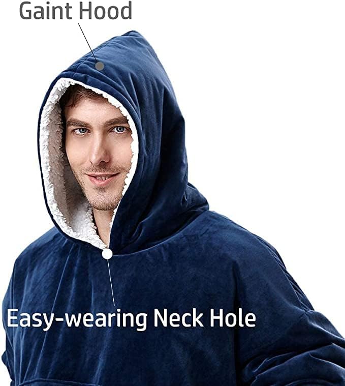 CASKIE Oversized Hoodie Sweatshirt Blanket, TV Super Soft Warm Comfortable Blanket Hoodie, Soft Cozy Warm Comfortable Novelty Hoodies, One Size Fits All, TV-Blanket for Men Women Teenagers Kids