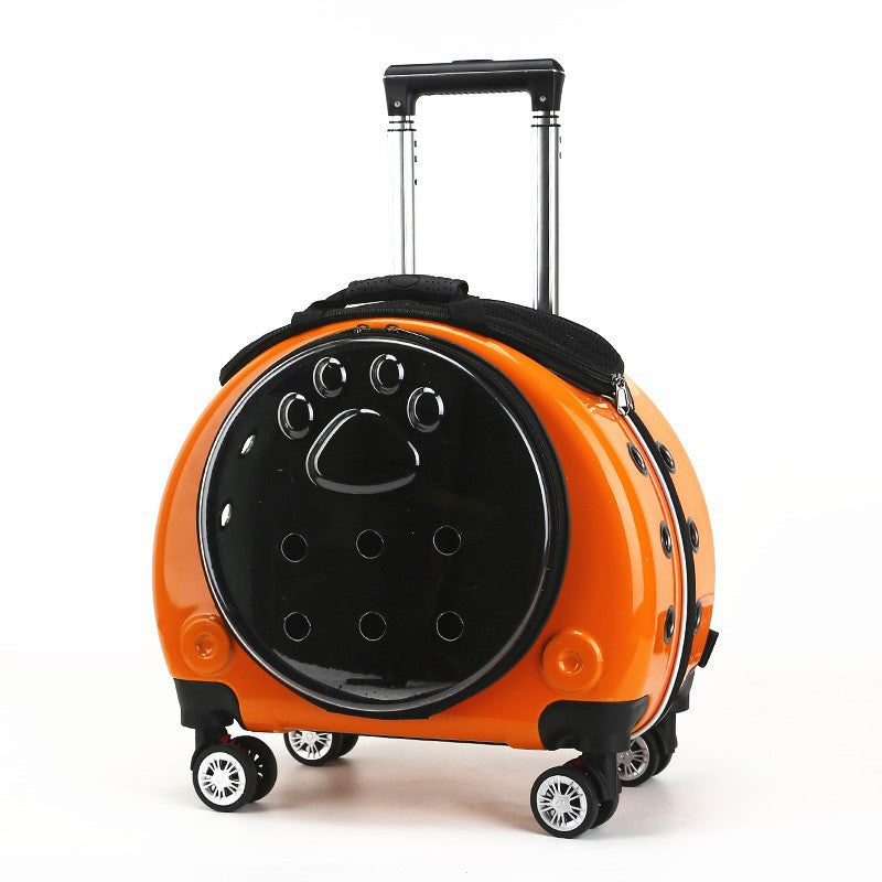 Transparent Pet Travel Carrier with Wheels