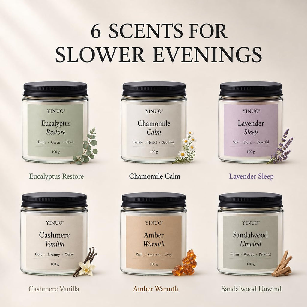 Scented Candles Gift Set, All Occasions Home Spa Gift Box for Relaxation (6 Pack Autumn Glow Collection)