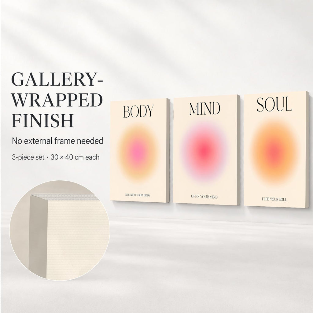 Soft Beige Floral Canvas Prints, Set of 3 Framed 12 x 16 Inch Wall Art