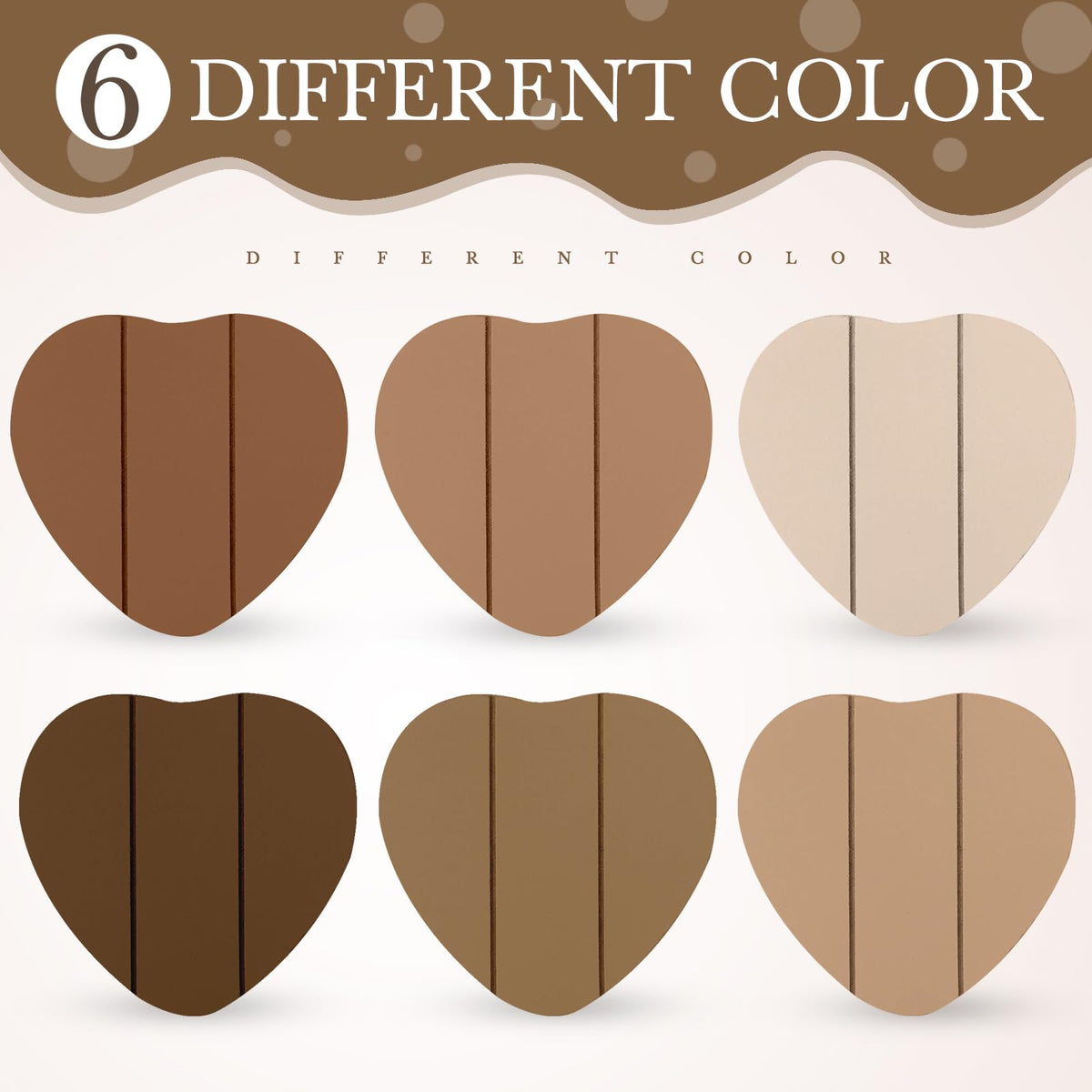Patelai Set of 6 Wooden Heart Coasters House Warming Gifts, Home, Grey