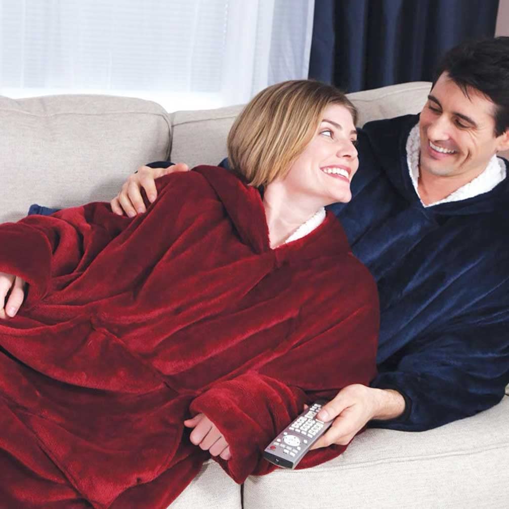 CASKIE Oversized Hoodie Sweatshirt Blanket, TV Super Soft Warm Comfortable Blanket Hoodie, Soft Cozy Warm Comfortable Novelty Hoodies, One Size Fits All, TV-Blanket for Men Women Teenagers Kids