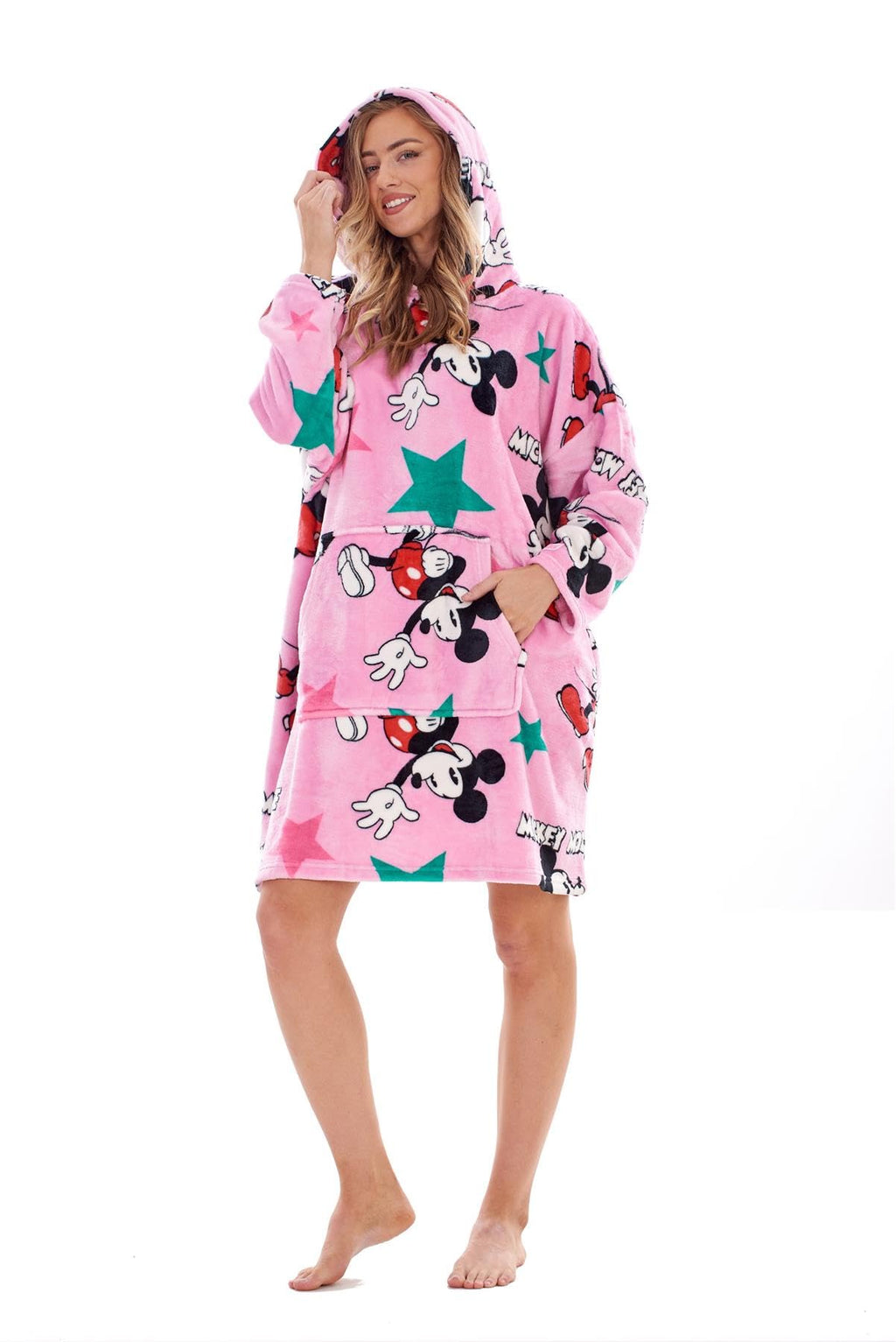 K Collection Ladies Ex Store Oversized Hoodies - Wearable Fleece Lounger - Loungewear Nightwear - Assorted Designs - Sizes S M L