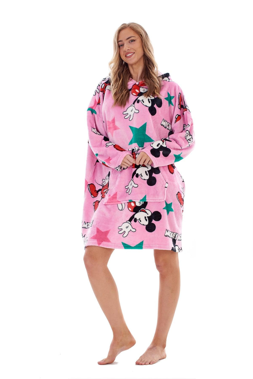 K Collection Ladies Ex Store Oversized Hoodies - Wearable Fleece Lounger - Loungewear Nightwear - Assorted Designs - Sizes S M L