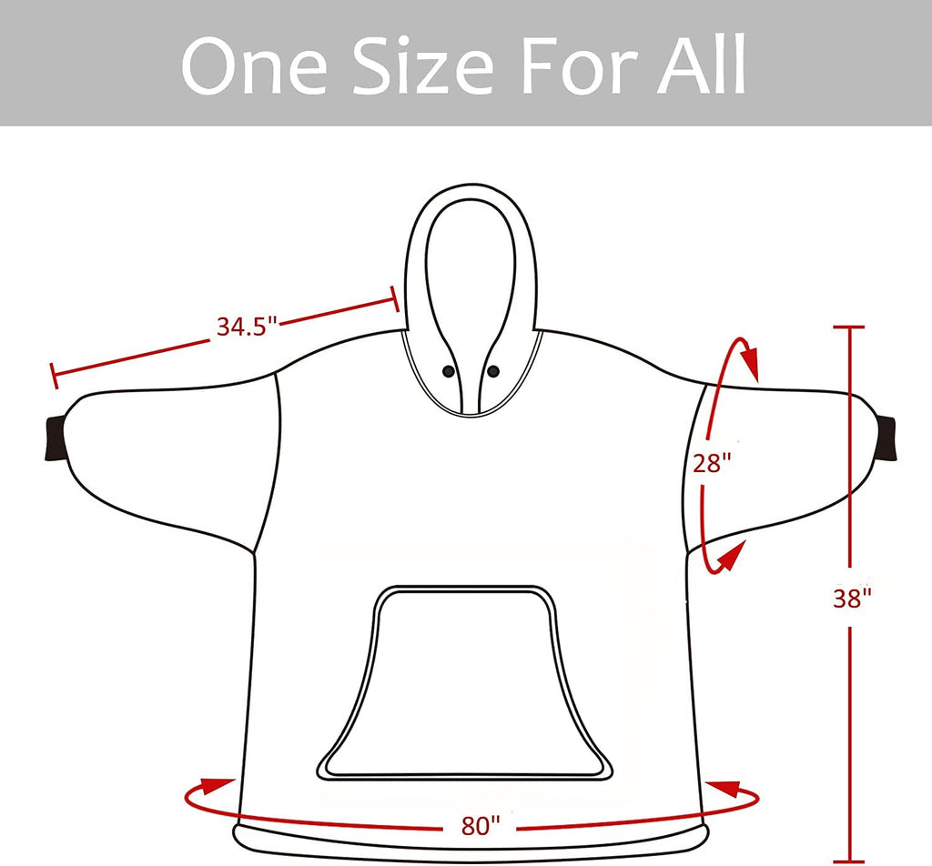 CASKIE Oversized Hoodie Sweatshirt Blanket, TV Super Soft Warm Comfortable Blanket Hoodie, Soft Cozy Warm Comfortable Novelty Hoodies, One Size Fits All, TV-Blanket for Men Women Teenagers Kids