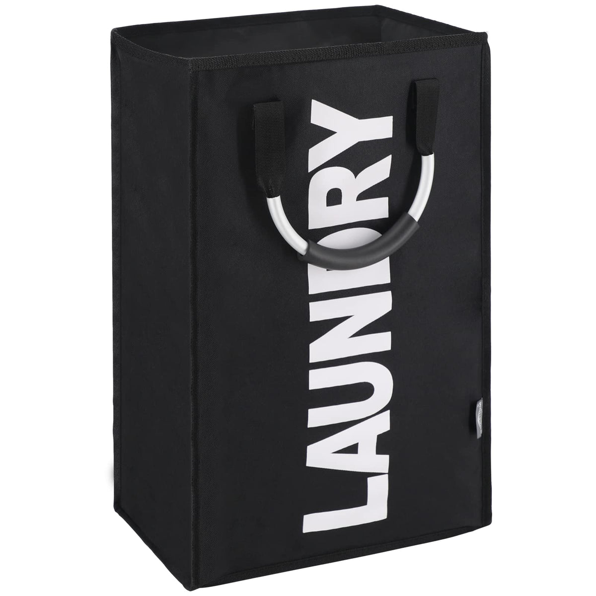 DOKEHOM 80L Collapsible Laundry Basket Bag with 2 Sections, Dark Grey