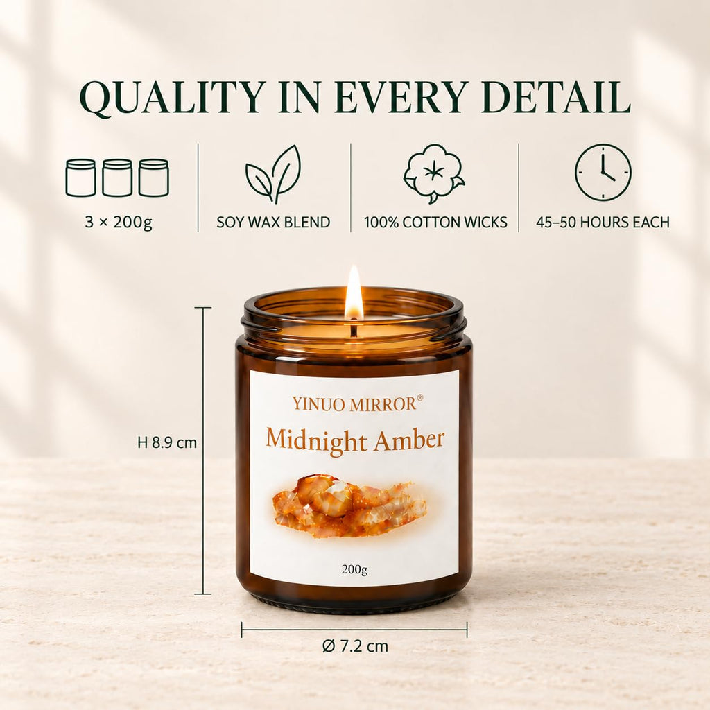 Yinuo Mirror Scented Candles Gift Set for Women, 6x100g Soy Wax, 6 Scents