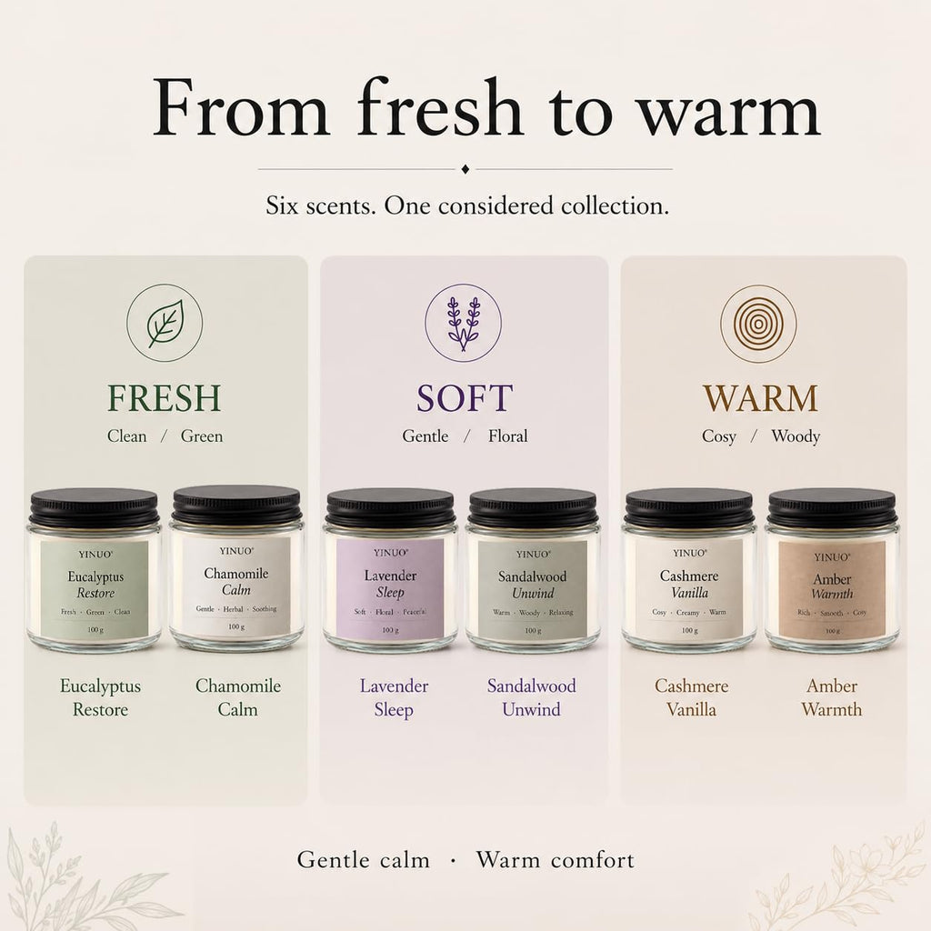 Scented Candles Gift Set, All Occasions Home Spa Gift Box for Relaxation (6 Pack Autumn Glow Collection)
