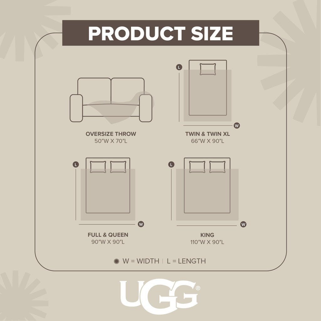 UGG Adalee Throw Blanket for Bed, Faux Fur Blanket, 50" x 70", Brown