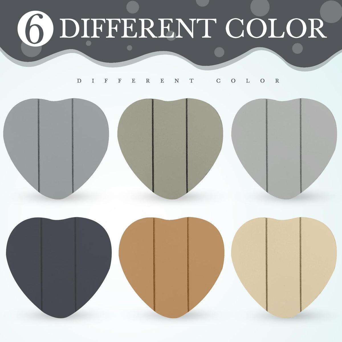 Patelai Set of 6 Wooden Heart Coasters House Warming Gifts, Home, Grey