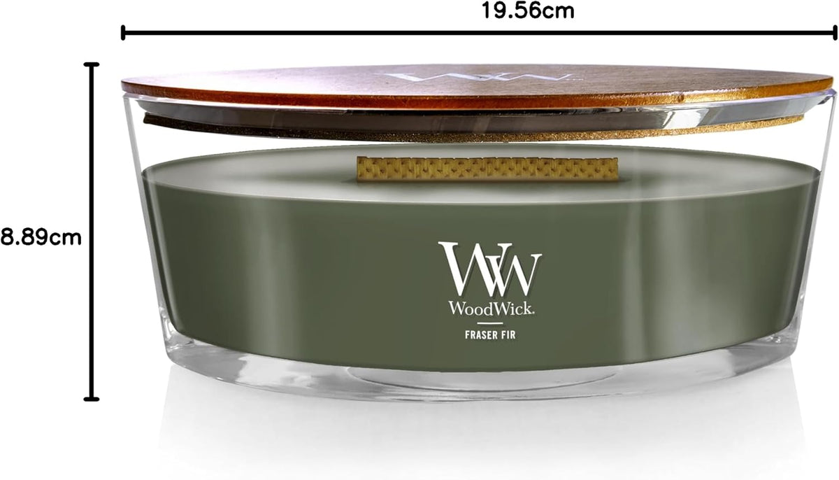 Woodwick Ellipse Scented Candle | Fraser Fir | with Crackling Wick | Burn Time: Up to 50 Hours