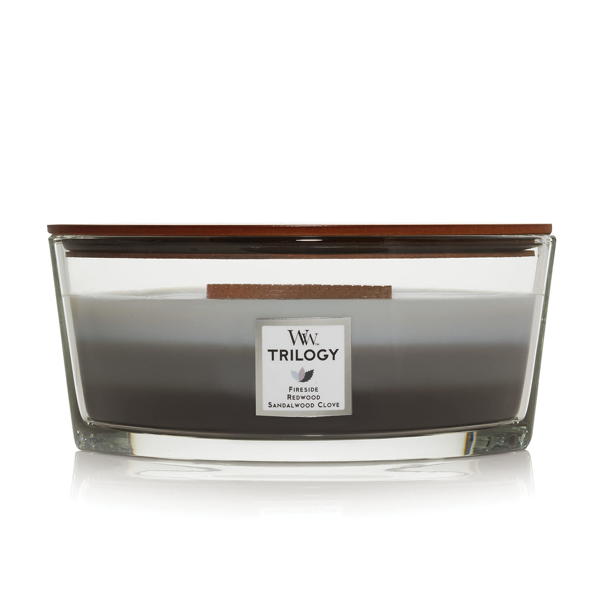 WoodWick Ellipse Scented Candle | Fireside | with Crackling Wick | Burn Time: Up to 50 Hours