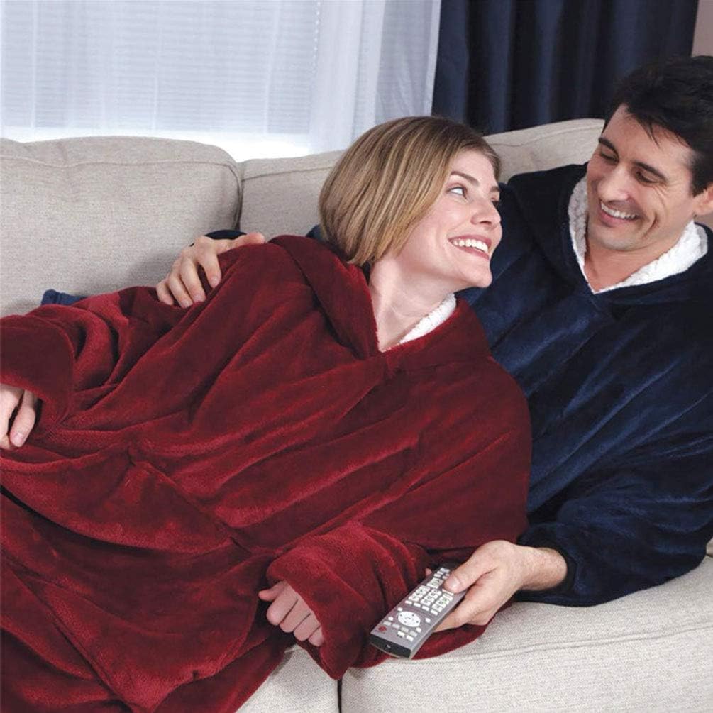 CASKIE Oversized Hoodie Sweatshirt Blanket, TV Super Soft Warm Comfortable Blanket Hoodie, Soft Cozy Warm Comfortable Novelty Hoodies, One Size Fits All, TV-Blanket for Men Women Teenagers Kids