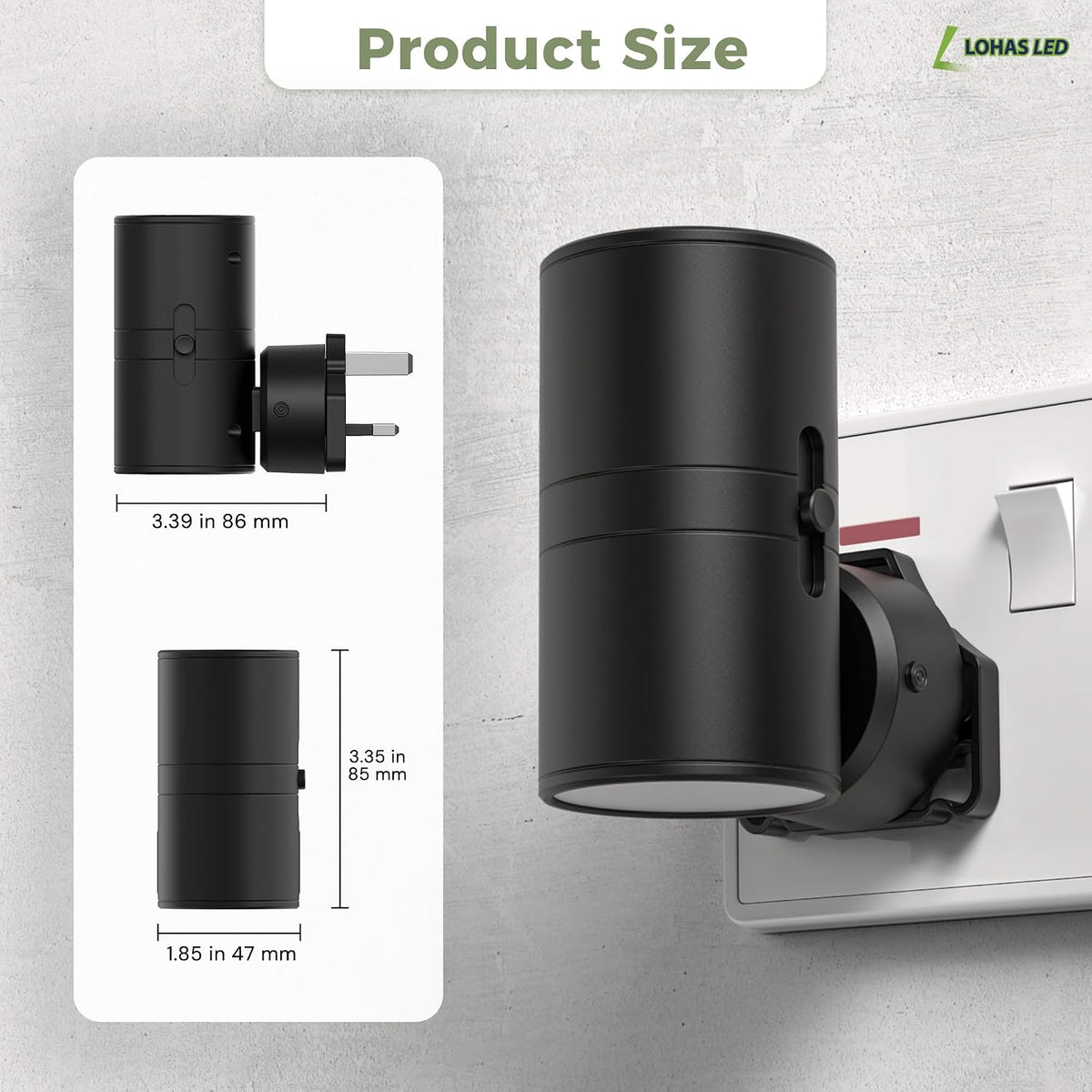 LOHAS-LED Night Light Plug in Wall,1W Dimmable LED Nightlight with 5CCT