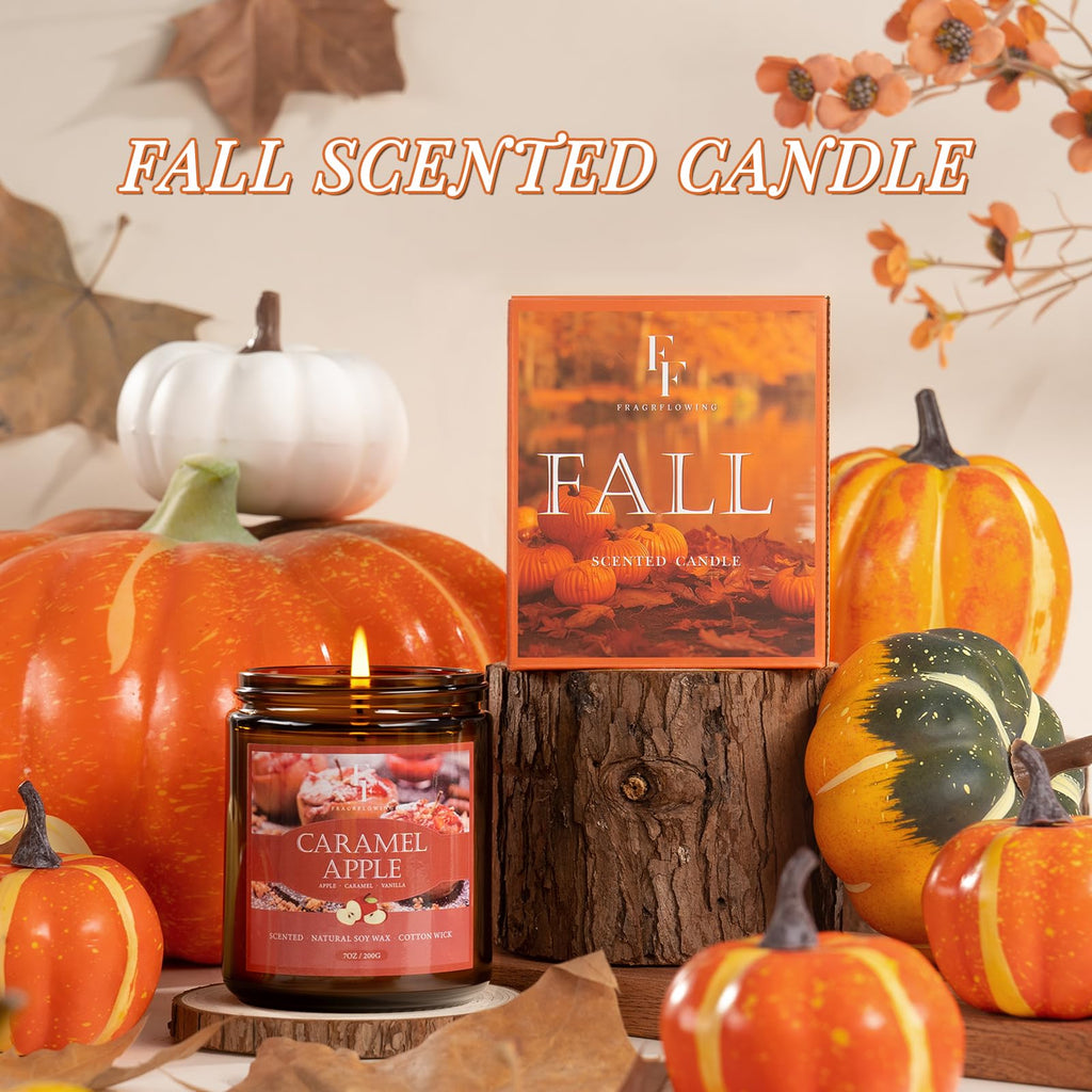 FF FRAGRFLOWING Autumn Candle, 6-Pack Soy Wax Scented Candles