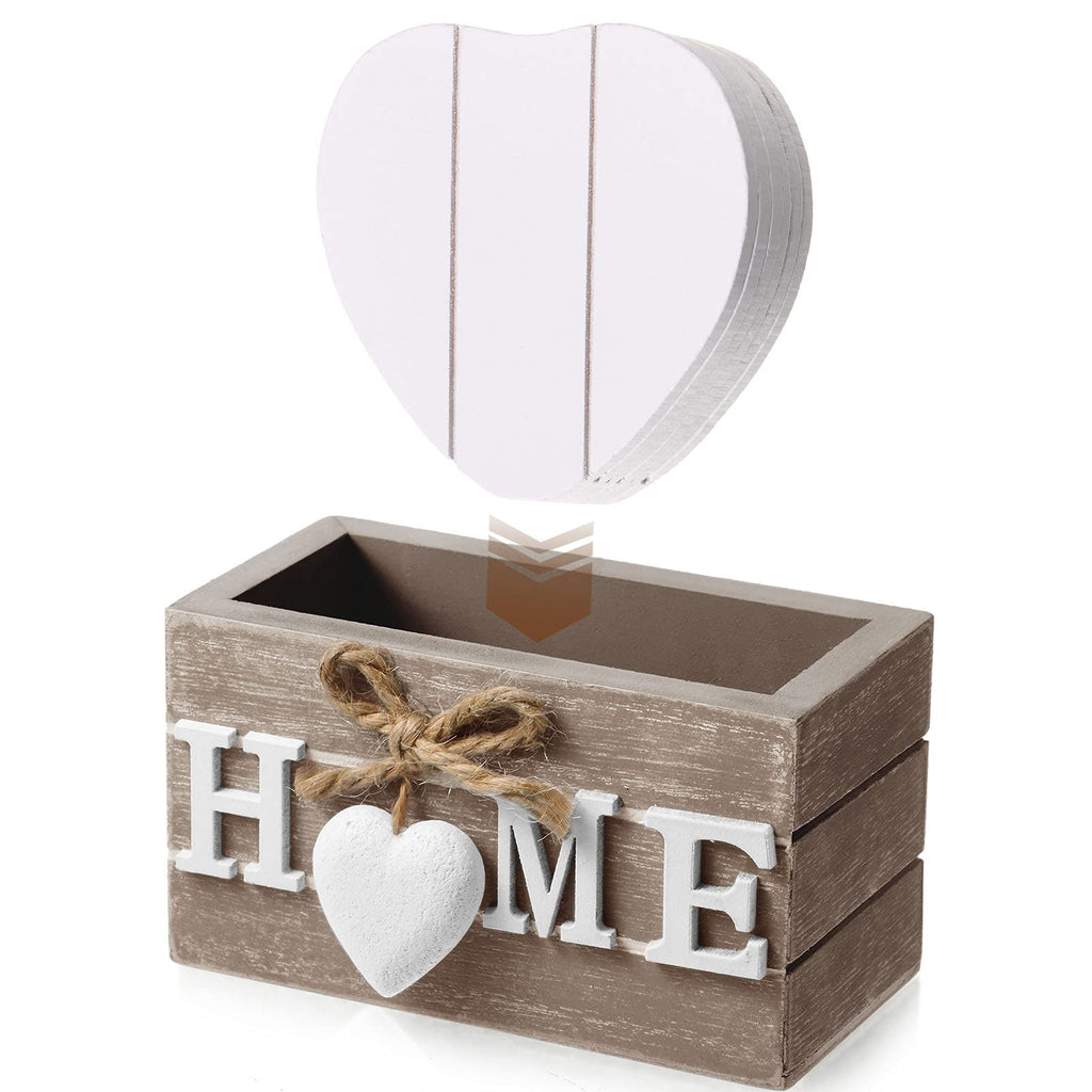Patelai Set of 6 Wooden Heart Coasters House Warming Gifts, Home, Grey