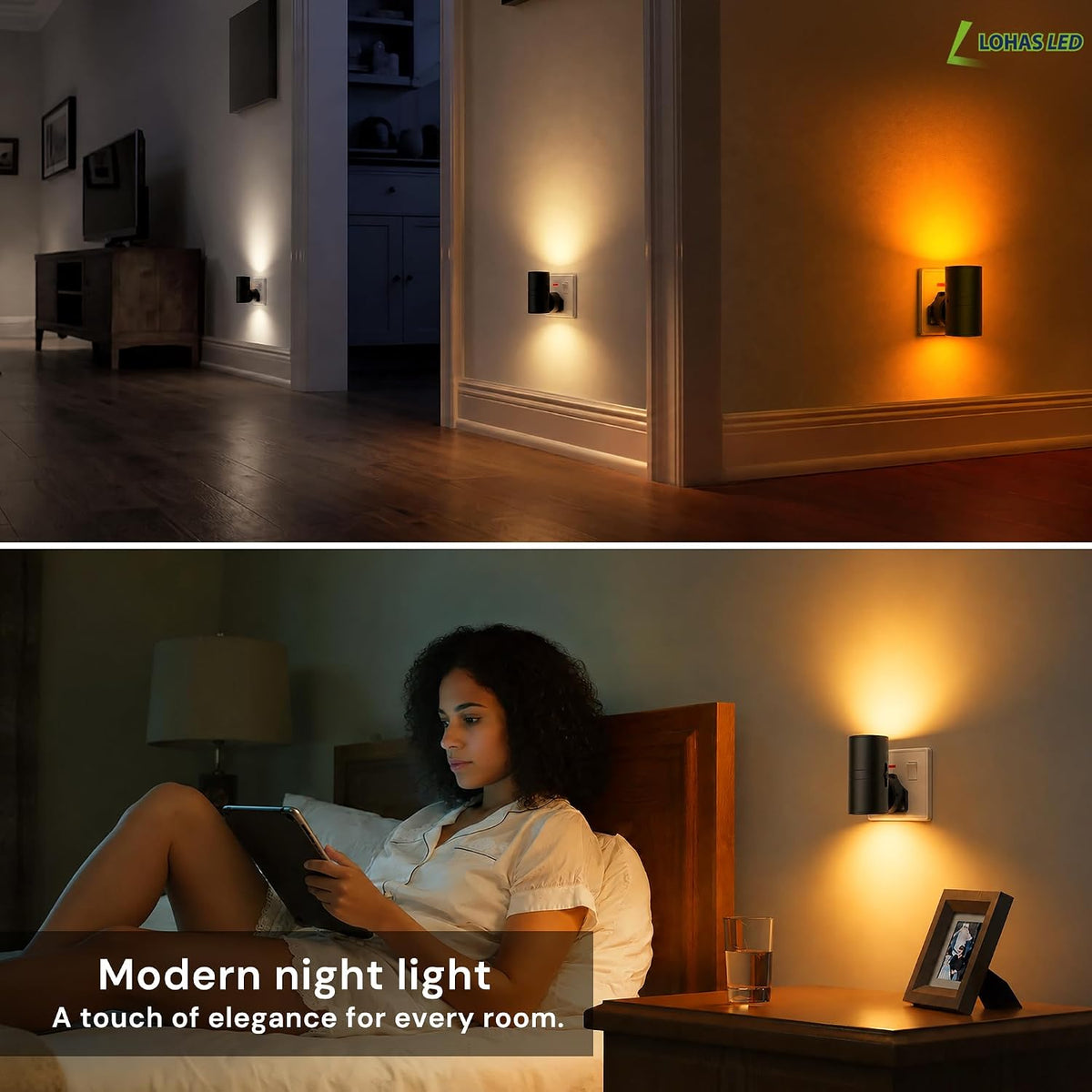 LOHAS-LED Night Light Plug in Wall,1W Dimmable LED Nightlight with 5CCT