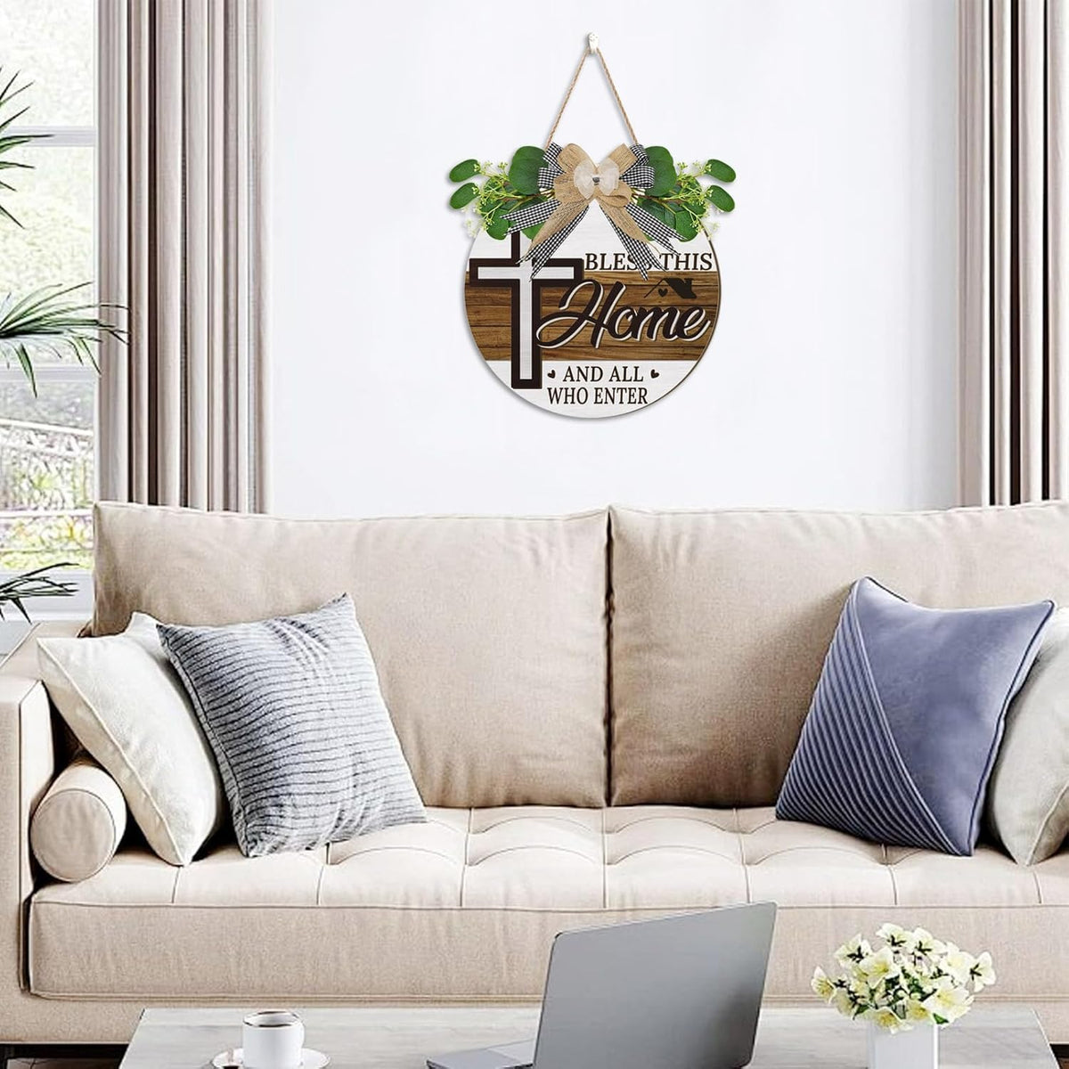 TOARTi Kitchen Hanging Rustic Signs Farmhouse Round Wall Art Home 11.5in