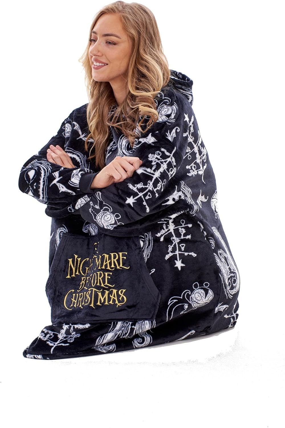 K Collection Ladies Ex Store Oversized Hoodies - Wearable Fleece Lounger - Loungewear Nightwear - Assorted Designs - Sizes S M L