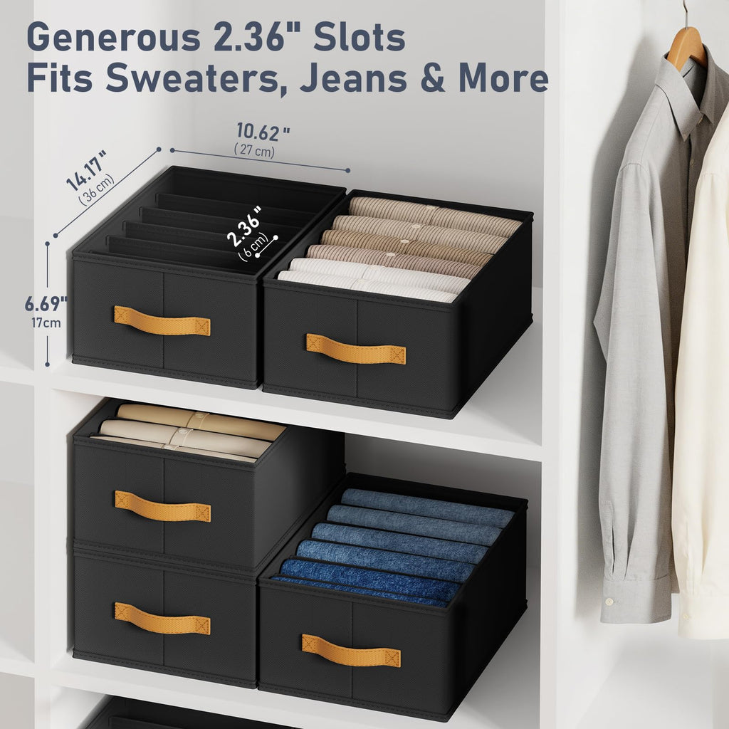 DIMJ 12 Pack Drawer Organisers Foldable Storage Box Fabric Drawer Dividers Wardrobe Storage Organiser Storage Cubes for Bras, Socks, Underwear, Ties, Scarves, Cosmetics