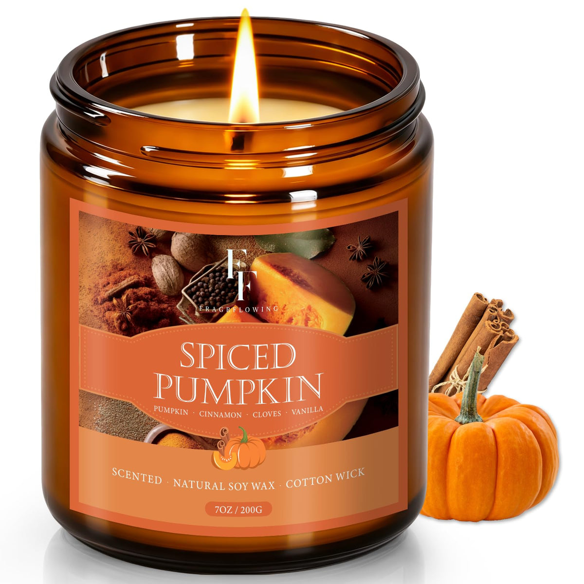 FF FRAGRFLOWING Autumn Candle, 6-Pack Soy Wax Scented Candles