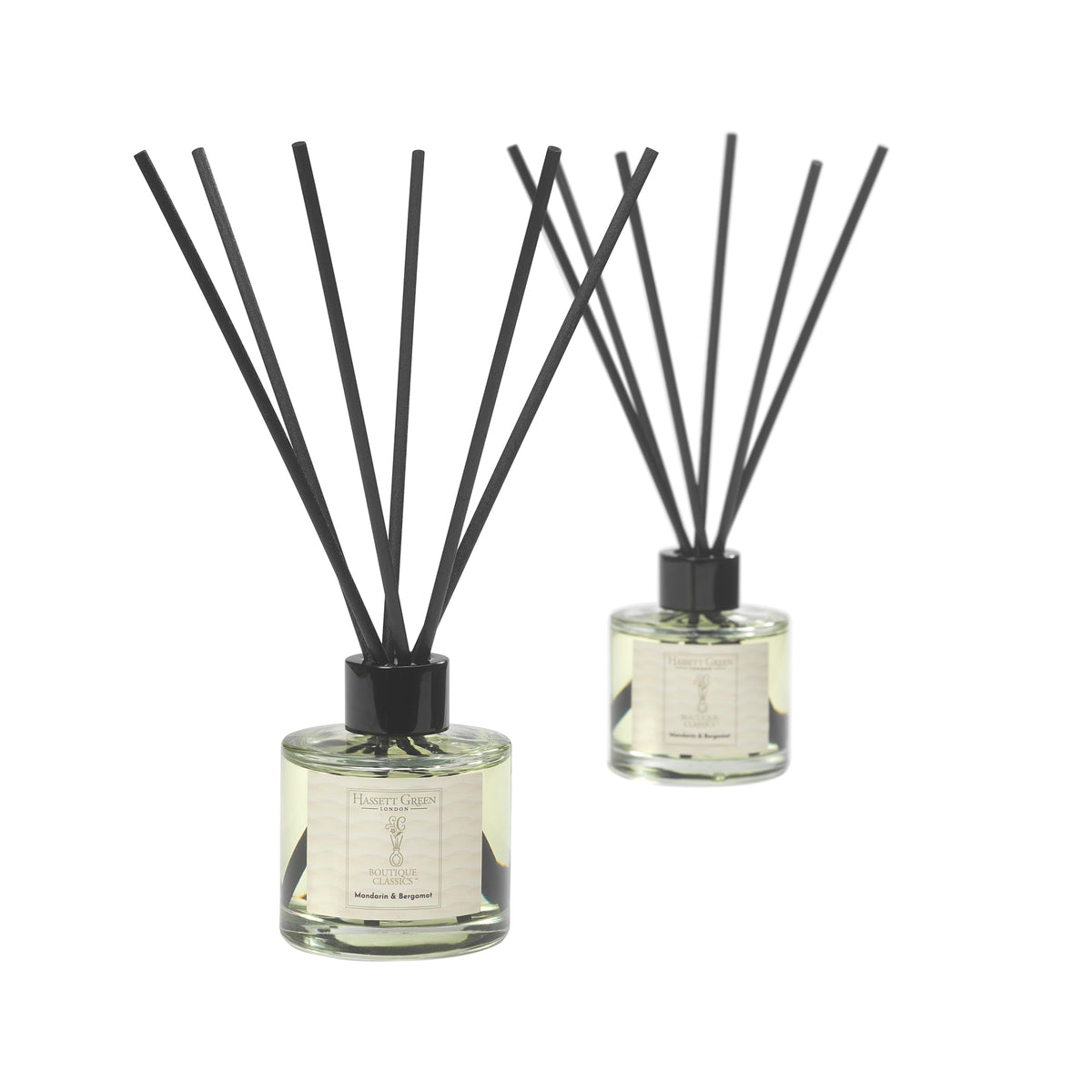 Hassett Green London Boutique Classics Damask Rose & Oud - Reed Diffuser Duo Set - 2 x 125ml - Reduced Packaging