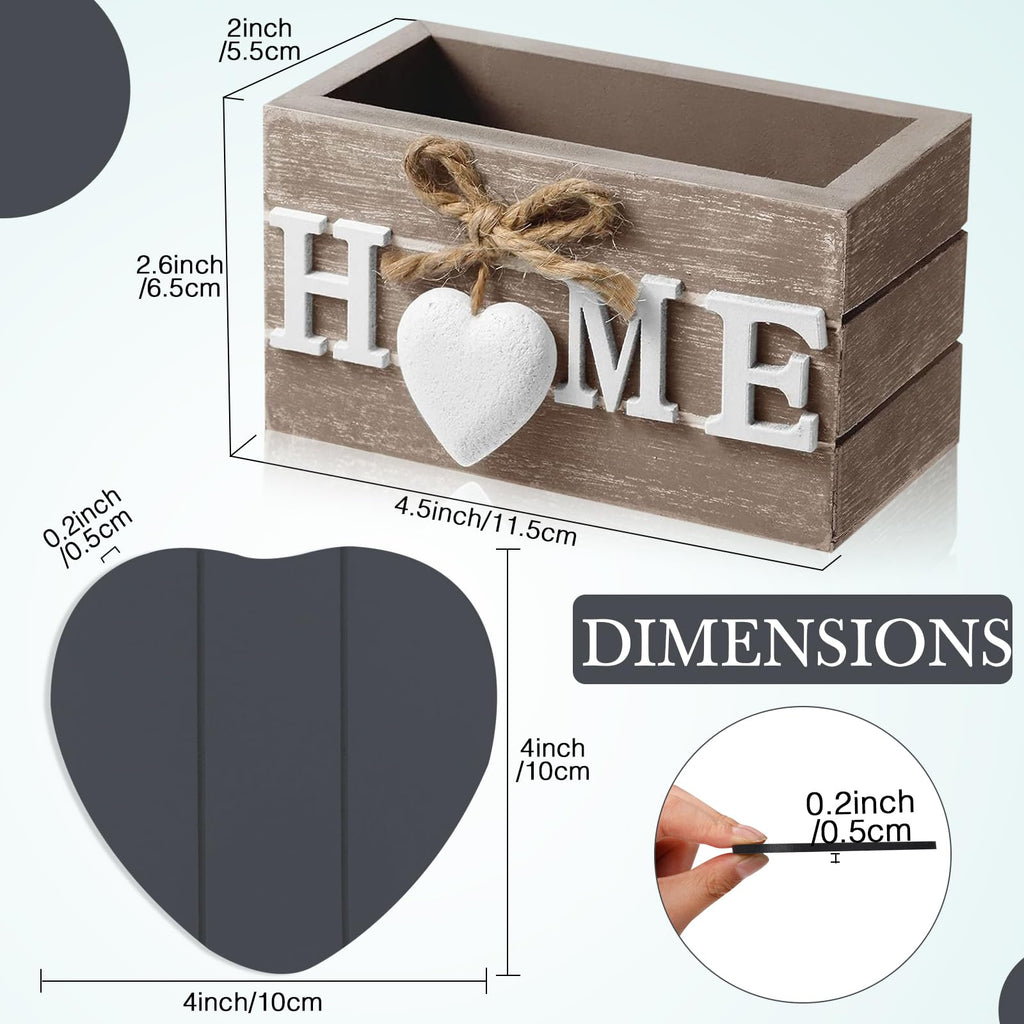 Patelai Set of 6 Wooden Heart Coasters House Warming Gifts, Home, Grey