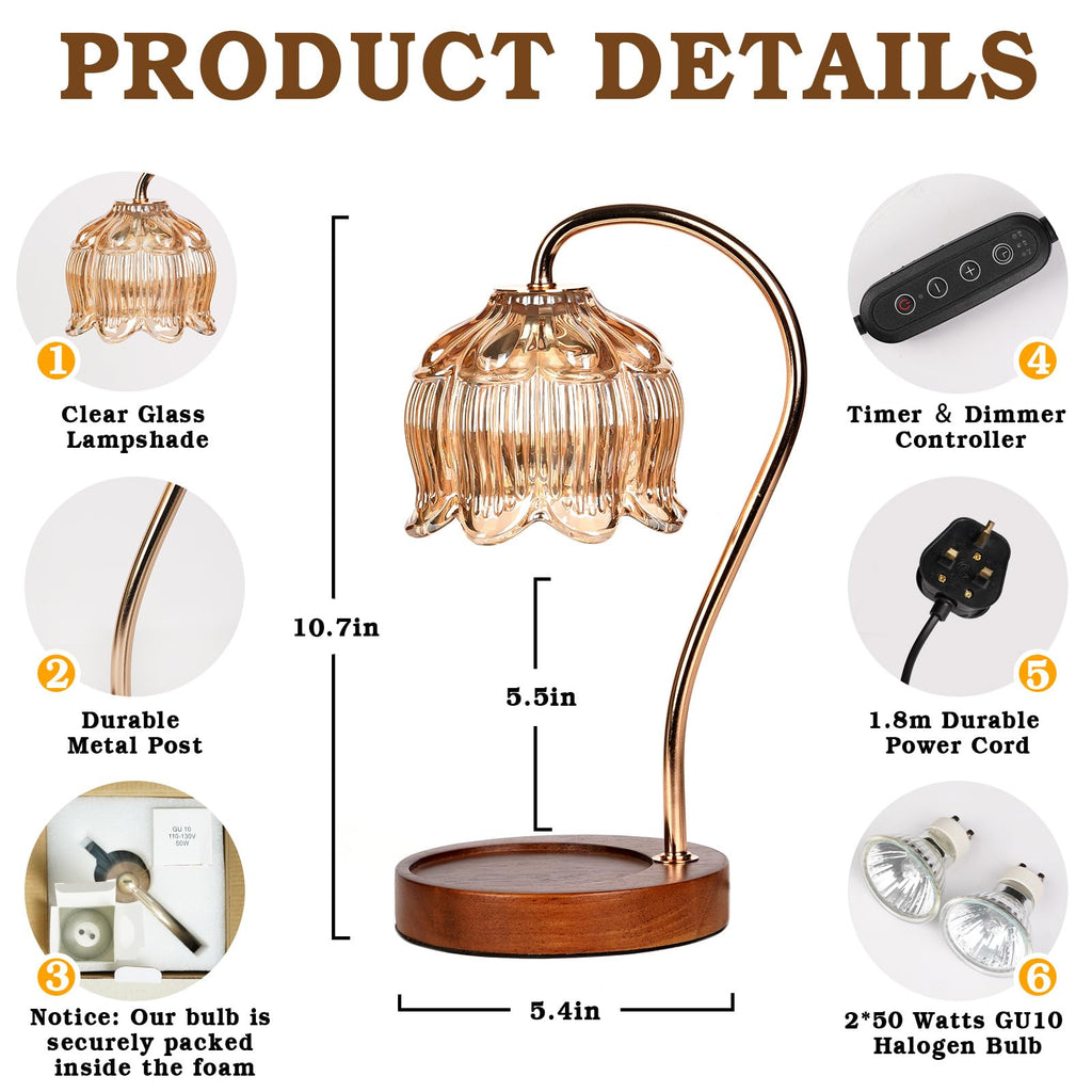 Funistree Candle Warmer Lamp with Timer Dimmer, Gifts for Women Christmas