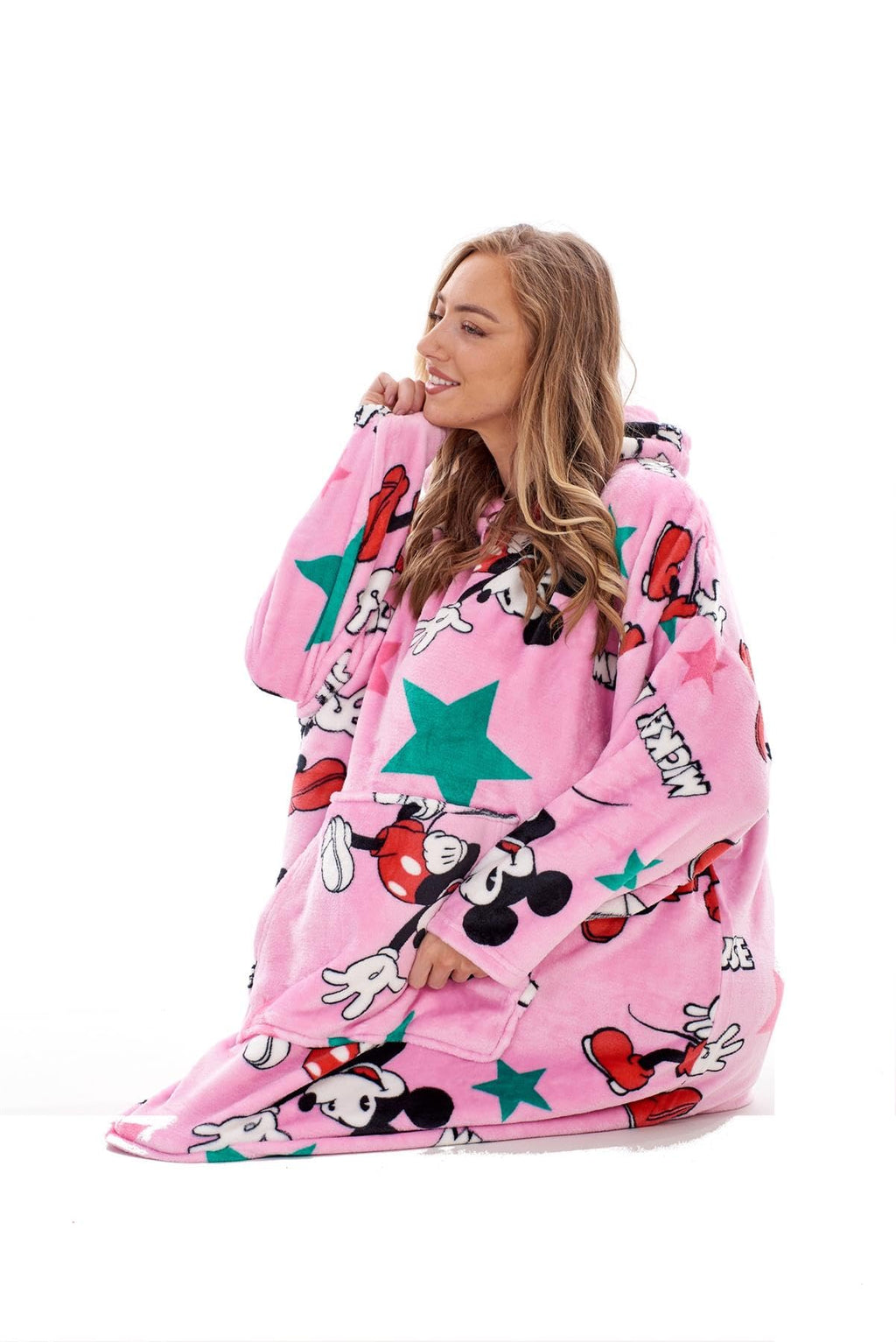 K Collection Ladies Ex Store Oversized Hoodies - Wearable Fleece Lounger - Loungewear Nightwear - Assorted Designs - Sizes S M L