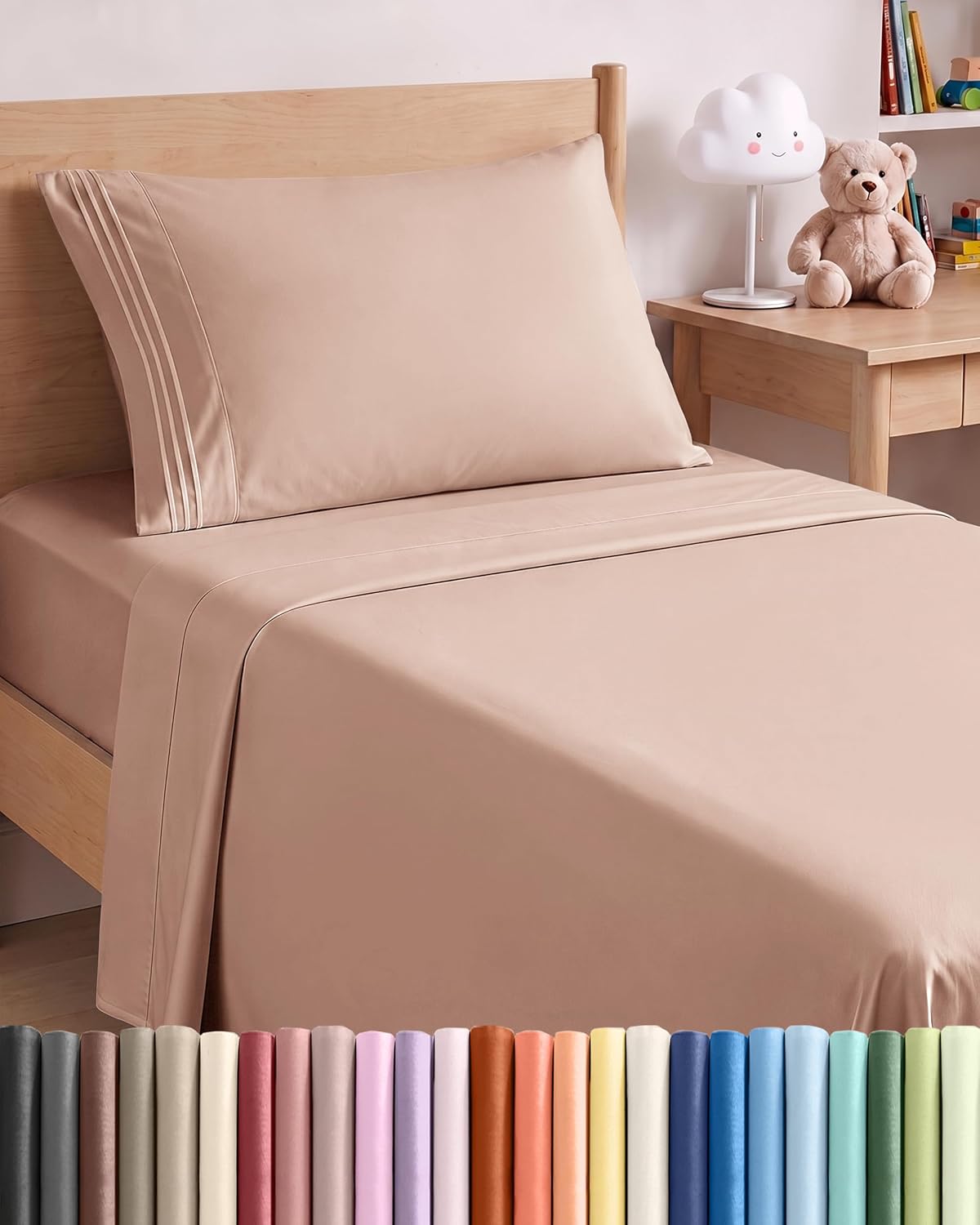 Queen Size 4 Piece Sheet Set - Breathable & Cooling Sheets - Dark Grey