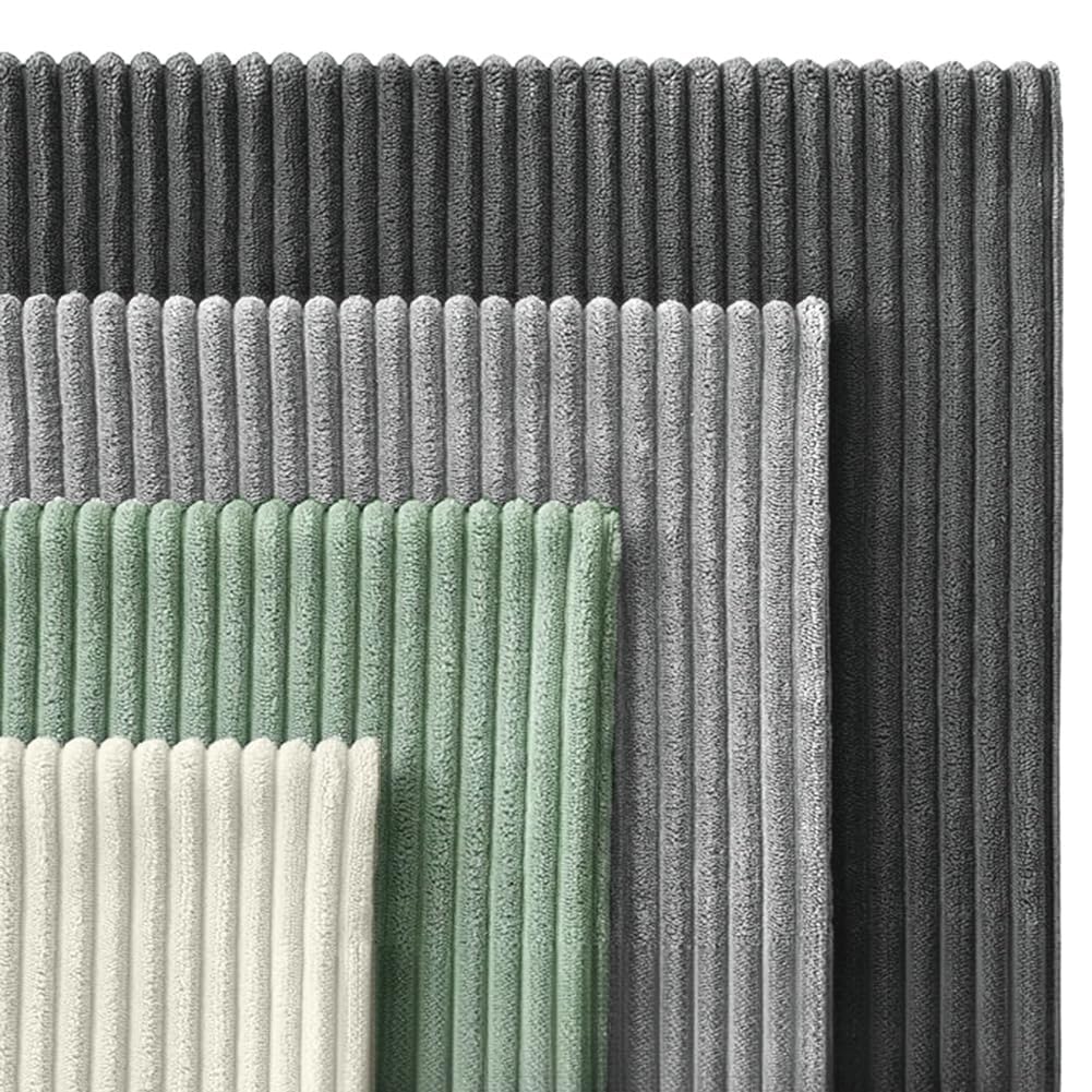 Set of 2 Corduroy Cushion Covers 40cm x 40cm,Soft Striped Square Pillow Case,Cushion Case with Invisible Zipper,Home Boho Decor Pillow Cases for Couch Sofa Bedroom,Living Room-Sage Green