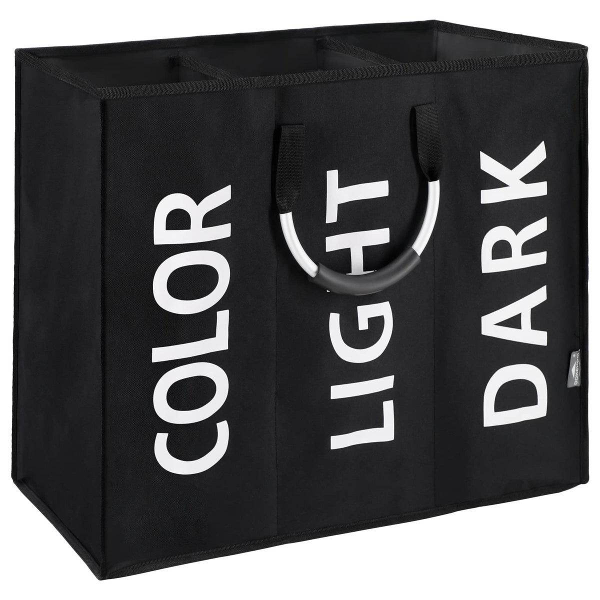 DOKEHOM 80L Collapsible Laundry Basket Bag with 2 Sections, Dark Grey