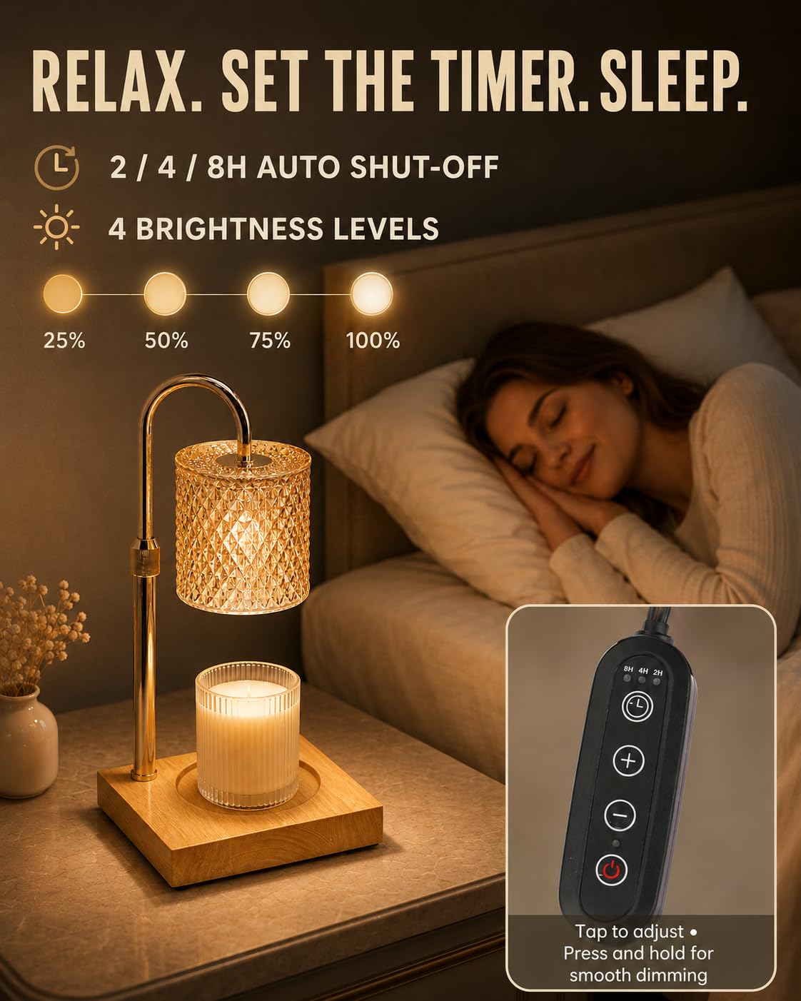 Funistree Candle Warmer Lamp with Timer Dimmer, Gifts for Women Christmas