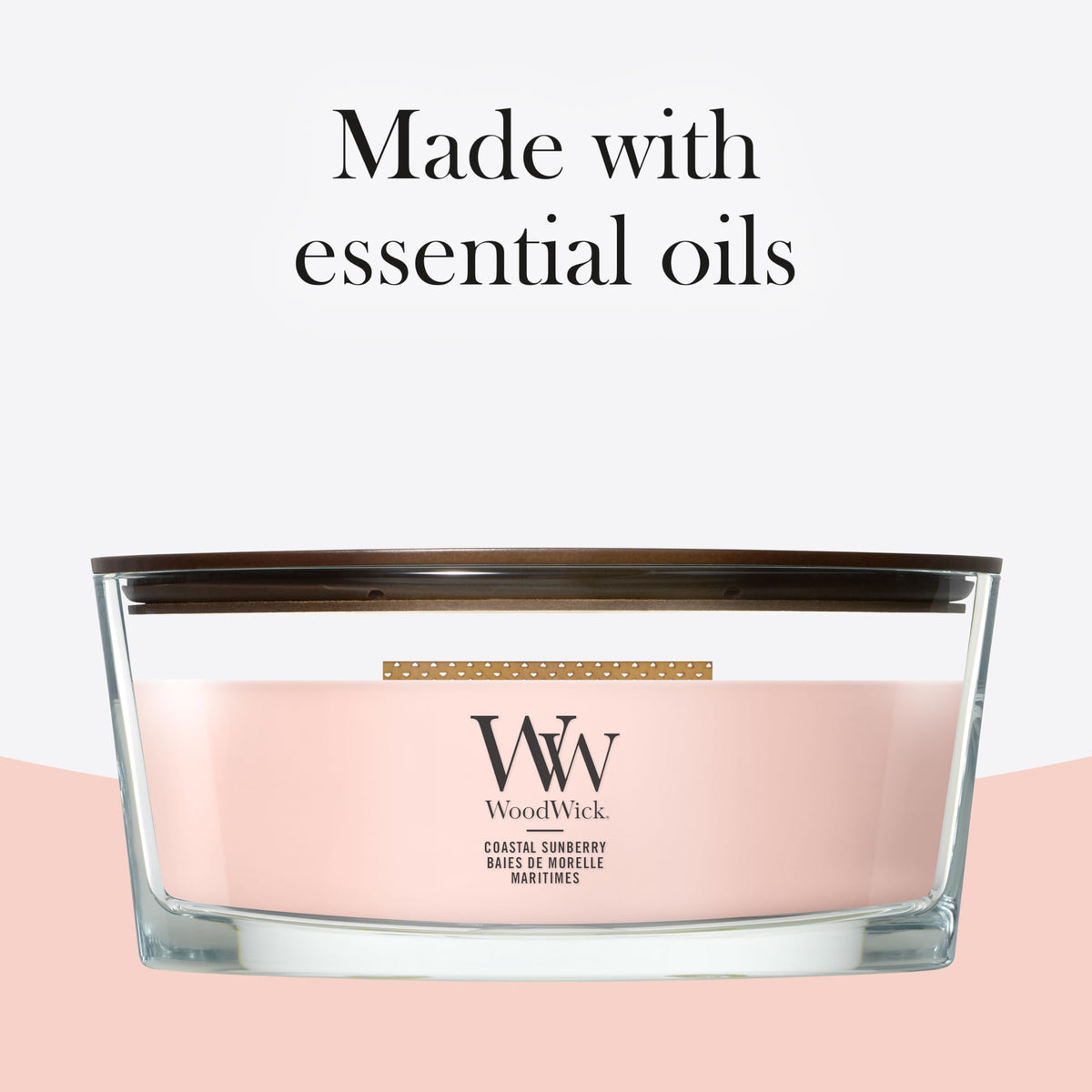 WoodWick Ellipse Scented Candle | Fireside | with Crackling Wick | Burn Time: Up to 50 Hours