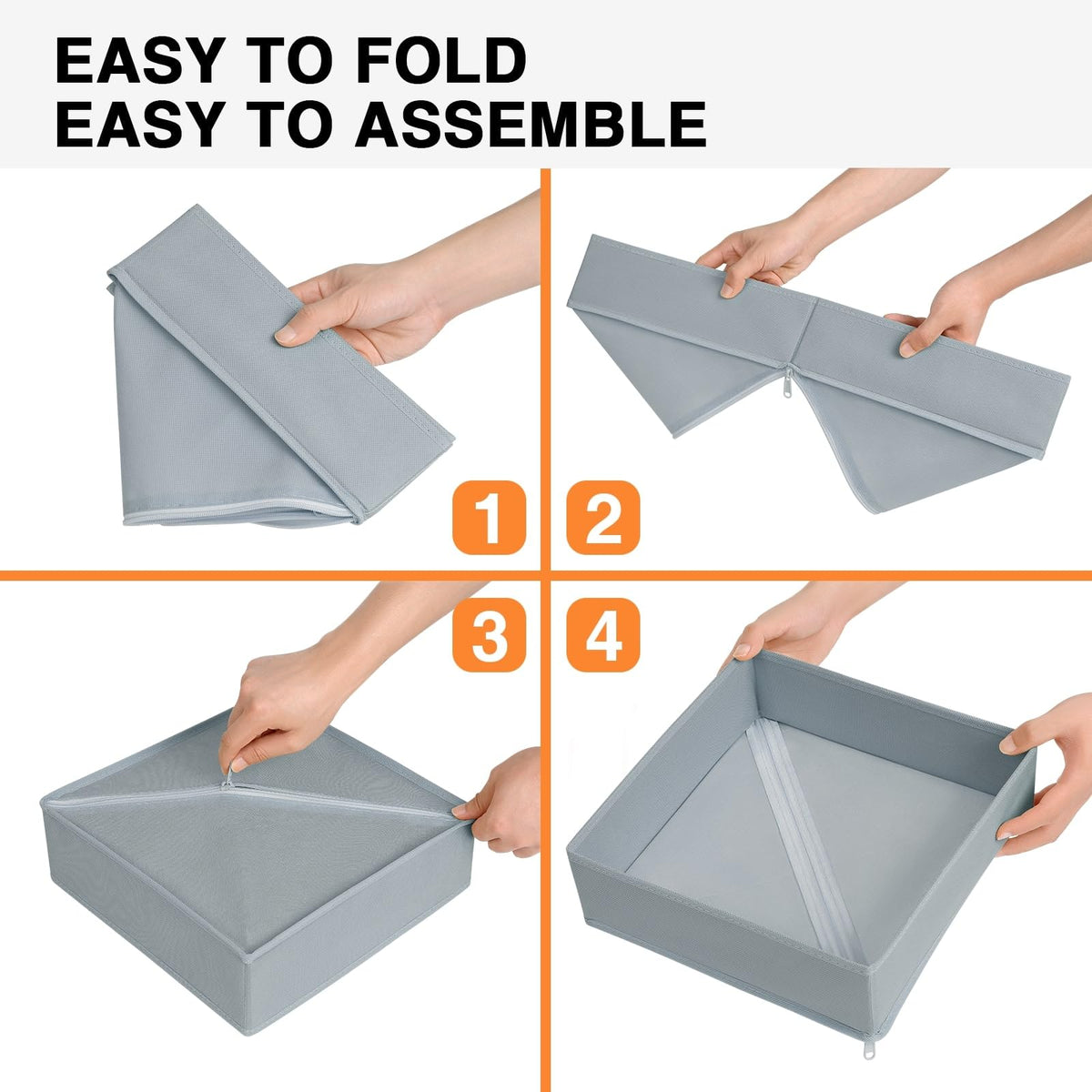 DIMJ 12 Pack Drawer Organisers Foldable Storage Box Fabric Drawer Dividers Wardrobe Storage Organiser Storage Cubes for Bras, Socks, Underwear, Ties, Scarves, Cosmetics