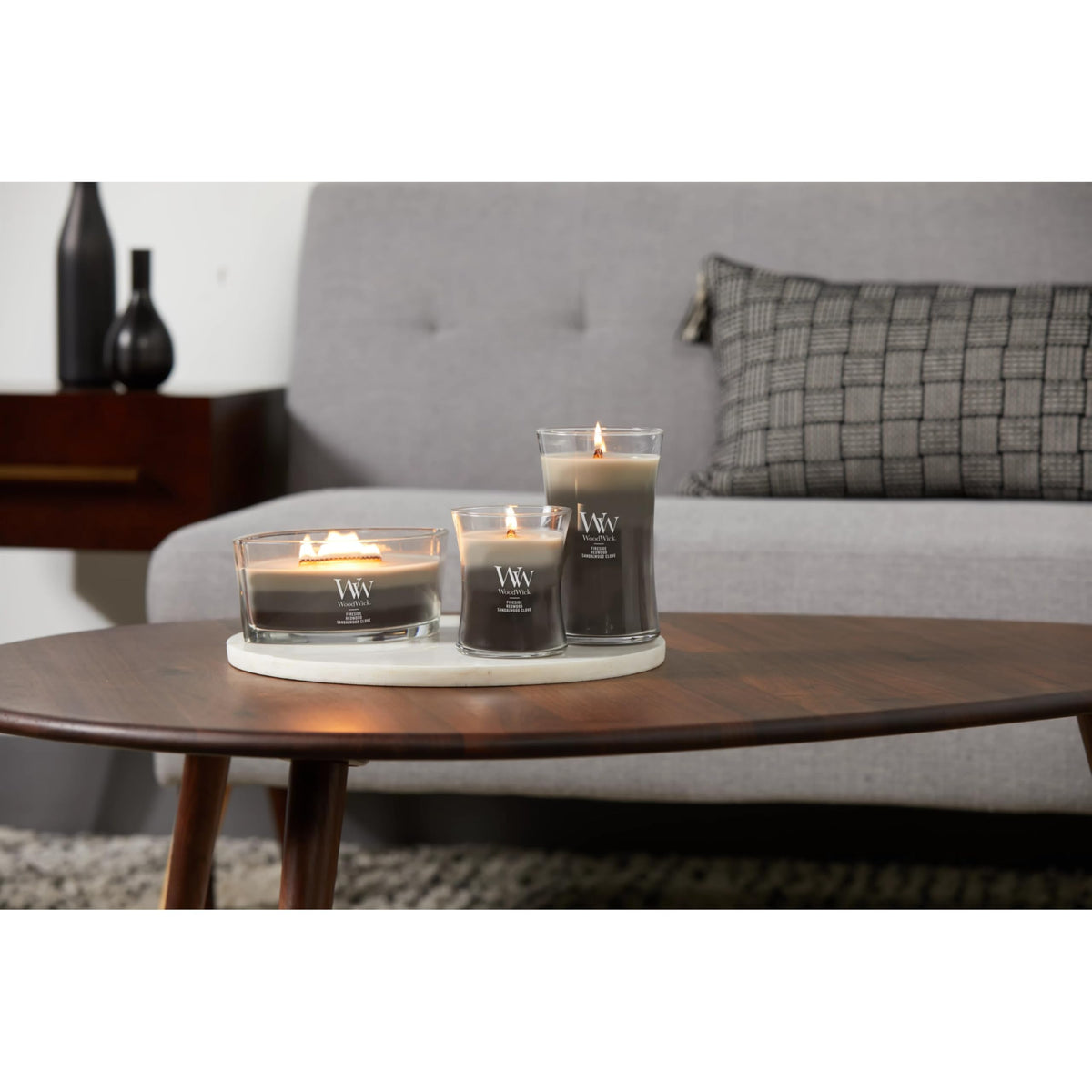 WoodWick Ellipse Scented Candle | Fireside | with Crackling Wick | Burn Time: Up to 50 Hours