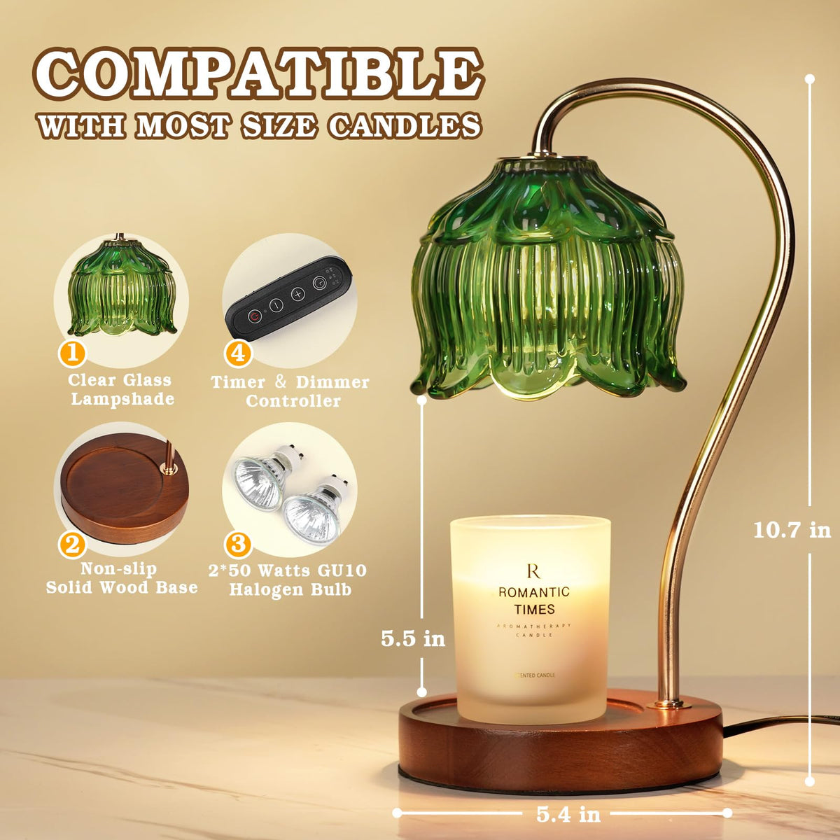 Funistree Candle Warmer Lamp with Timer Dimmer, Gifts for Women Christmas
