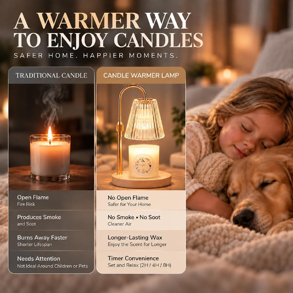 Funistree Candle Warmer Lamp with Timer Dimmer, Gifts for Women Christmas