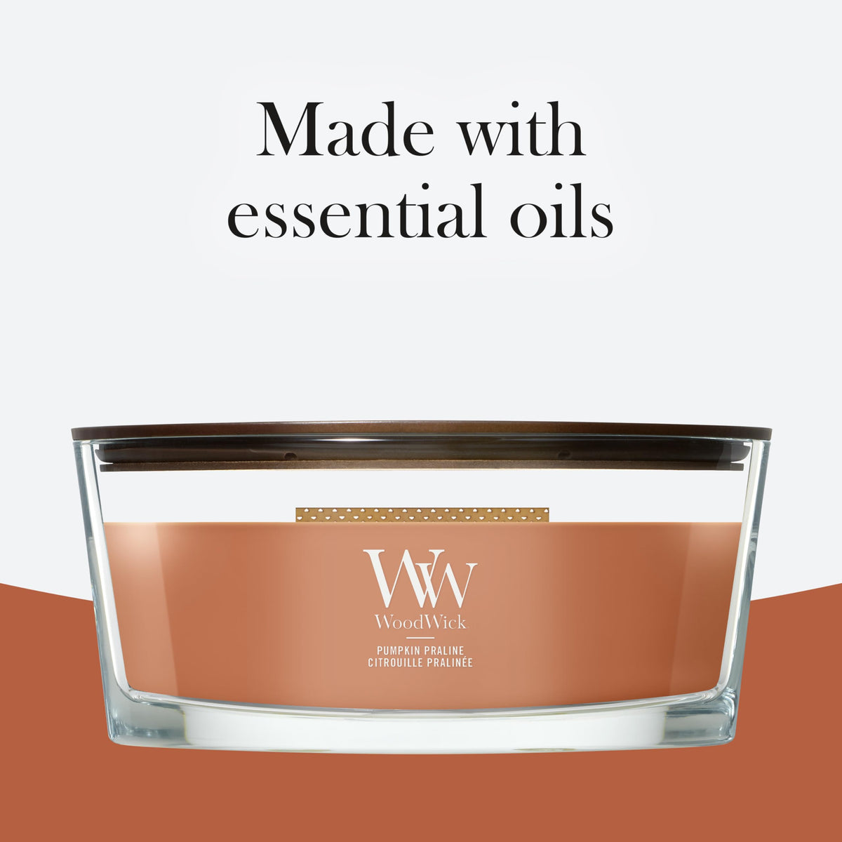 WoodWick Ellipse Scented Candle | Fireside | with Crackling Wick | Burn Time: Up to 50 Hours