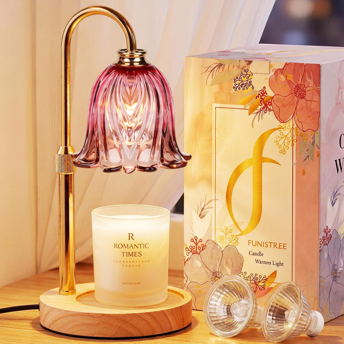 Funistree Candle Warmer Lamp with Timer Dimmer, Gifts for Women Christmas