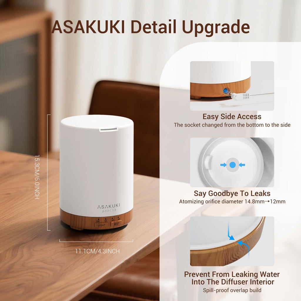 ASAKUKI Essential Oil Diffuser – 300ml