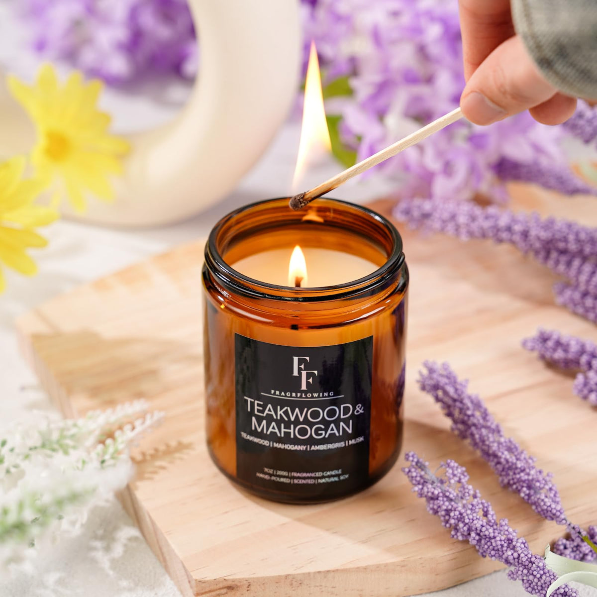 FF FRAGRFLOWING Autumn Candle, 6-Pack Soy Wax Scented Candles