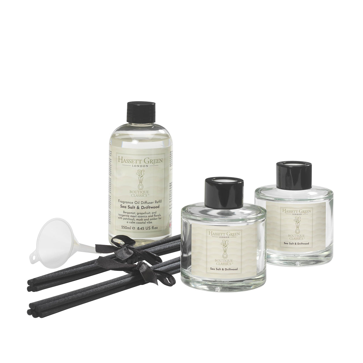Hassett Green London Boutique Classics Damask Rose & Oud - Reed Diffuser Duo Set - 2 x 125ml - Reduced Packaging