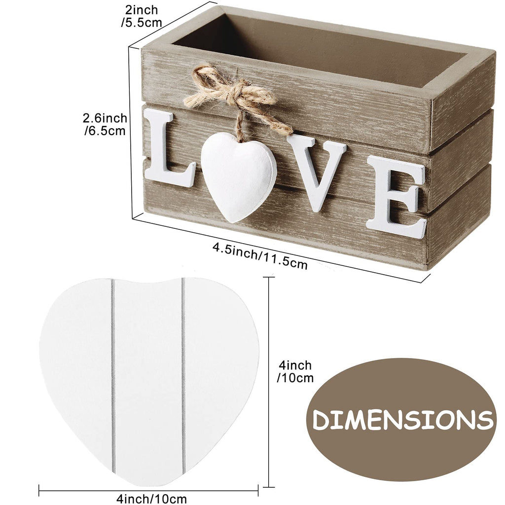 Patelai Set of 6 Wooden Heart Coasters House Warming Gifts, Home, Grey