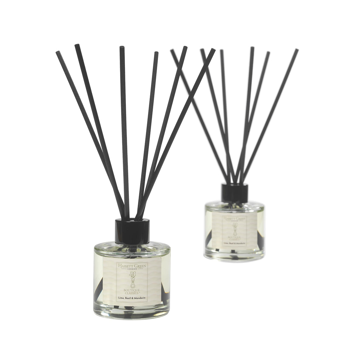 Hassett Green London Boutique Classics Damask Rose & Oud - Reed Diffuser Duo Set - 2 x 125ml - Reduced Packaging