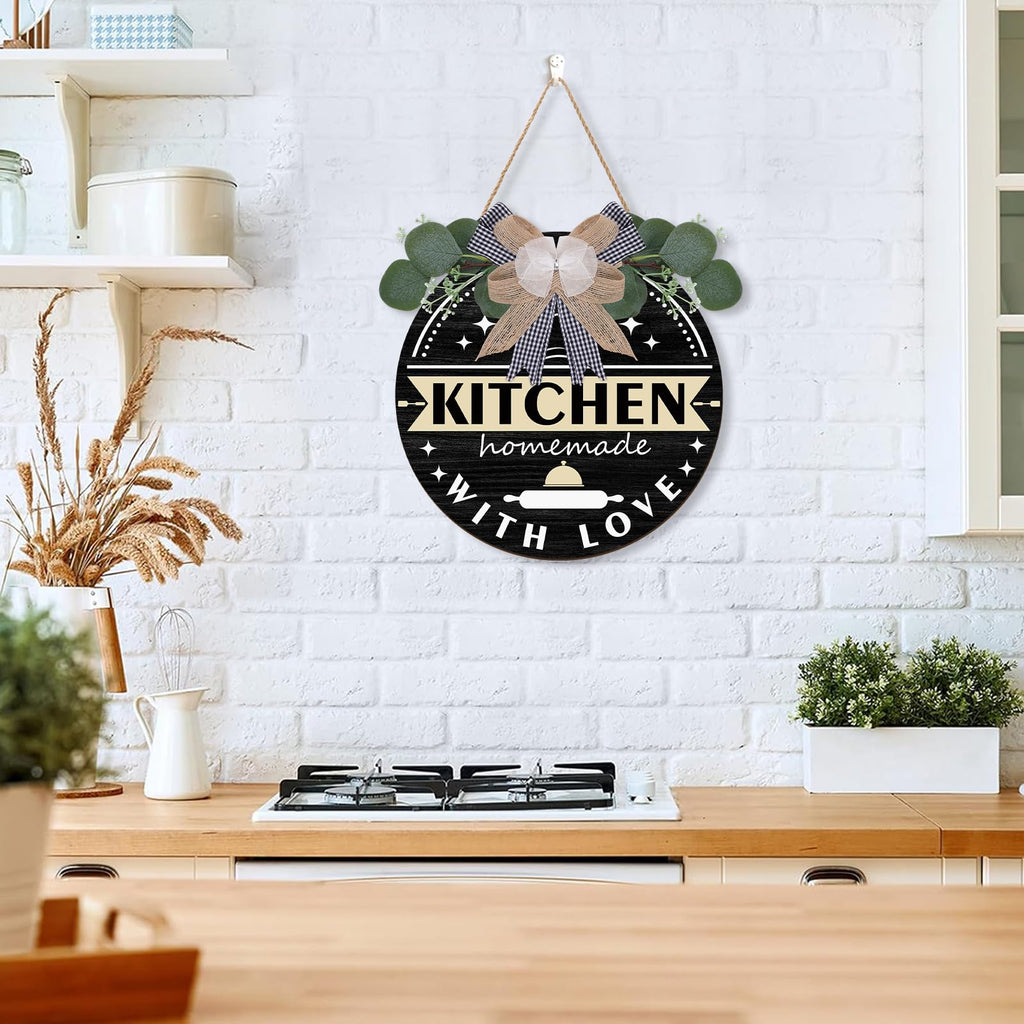TOARTi Kitchen Hanging Rustic Signs Farmhouse Round Wall Art Home 11.5in